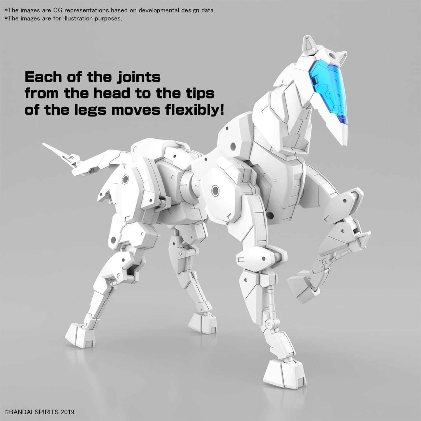 BANDAI SPIRITS 30MM Exa Vehicle (Horse Mecha Ver.) [White] 1/144 Scale Color-Coded Plastic model