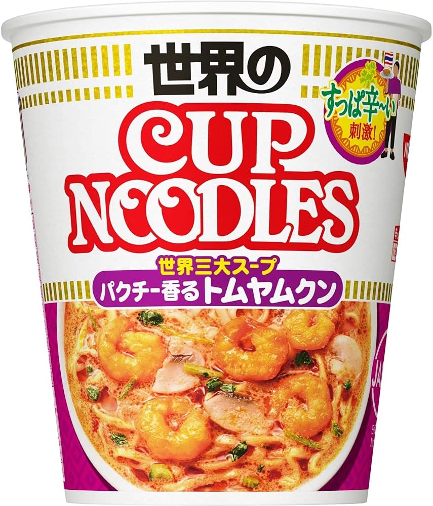 Cup Noodle Tom Yam Kung Noodle with Pakuchi [World's Three Great Soups] Nissin Foods Cup Noodle 75g x 12pcs