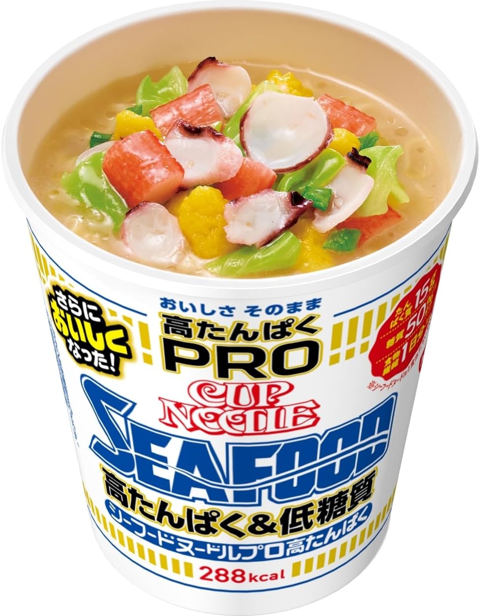 Cup Noodle PRO High Protein & Low Sugar Seafood Noodle [With Dietary Fiber for One Day] Nissin Foods Cup Noodles 78g x 12