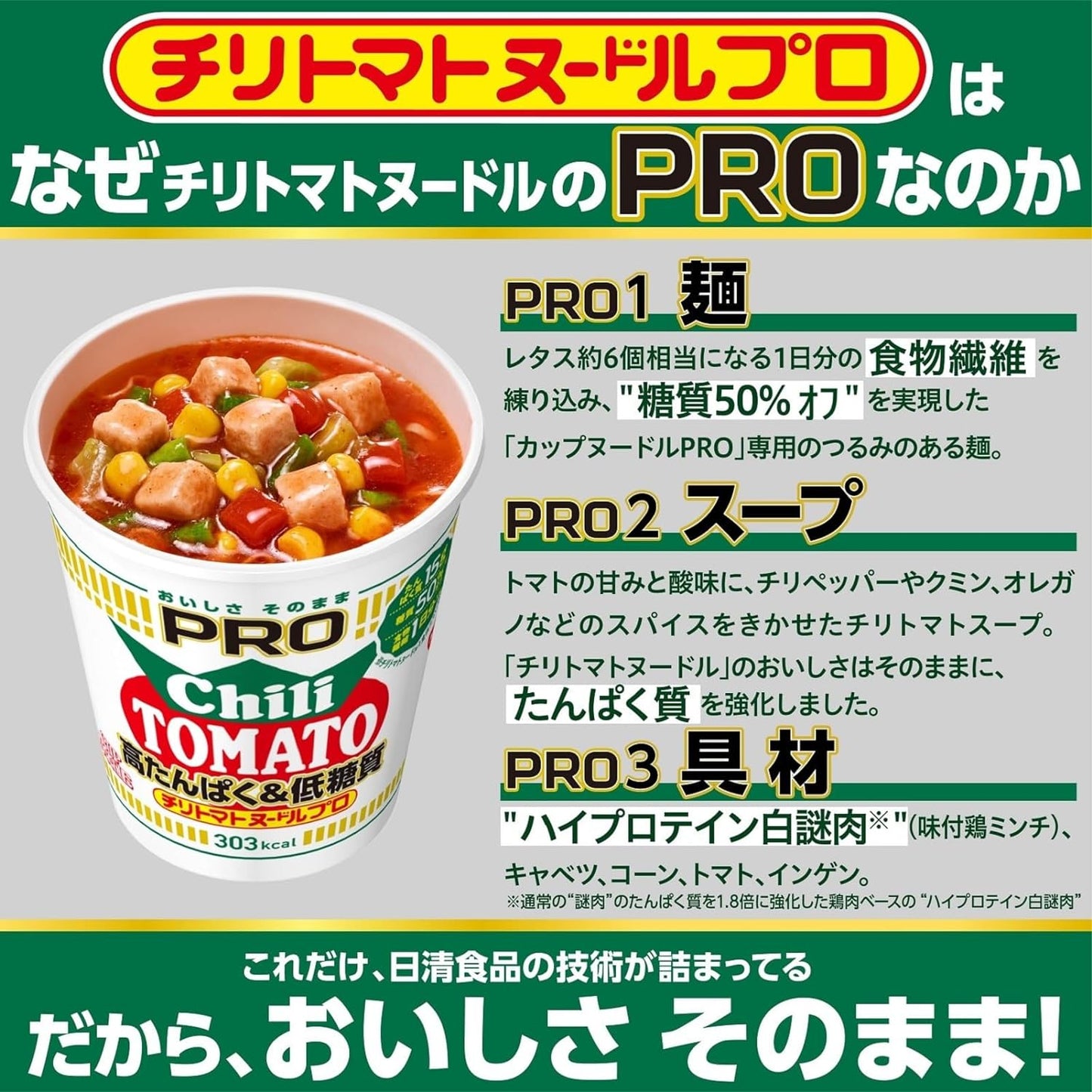 Cup Noodle PRO High Protein & Low Sugar Chili Tomato Noodle [With Dietary Fiber for One Day] Nissin Foods Cup Noodles 79g x 12