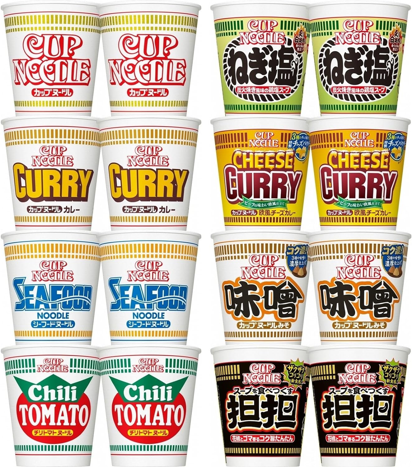 NISSIN FOODS Cup Noodle Series 8 kinds assortment (Regular size 8 kinds/total 16 pieces) Cup Noodle Assortment Boxed Buy