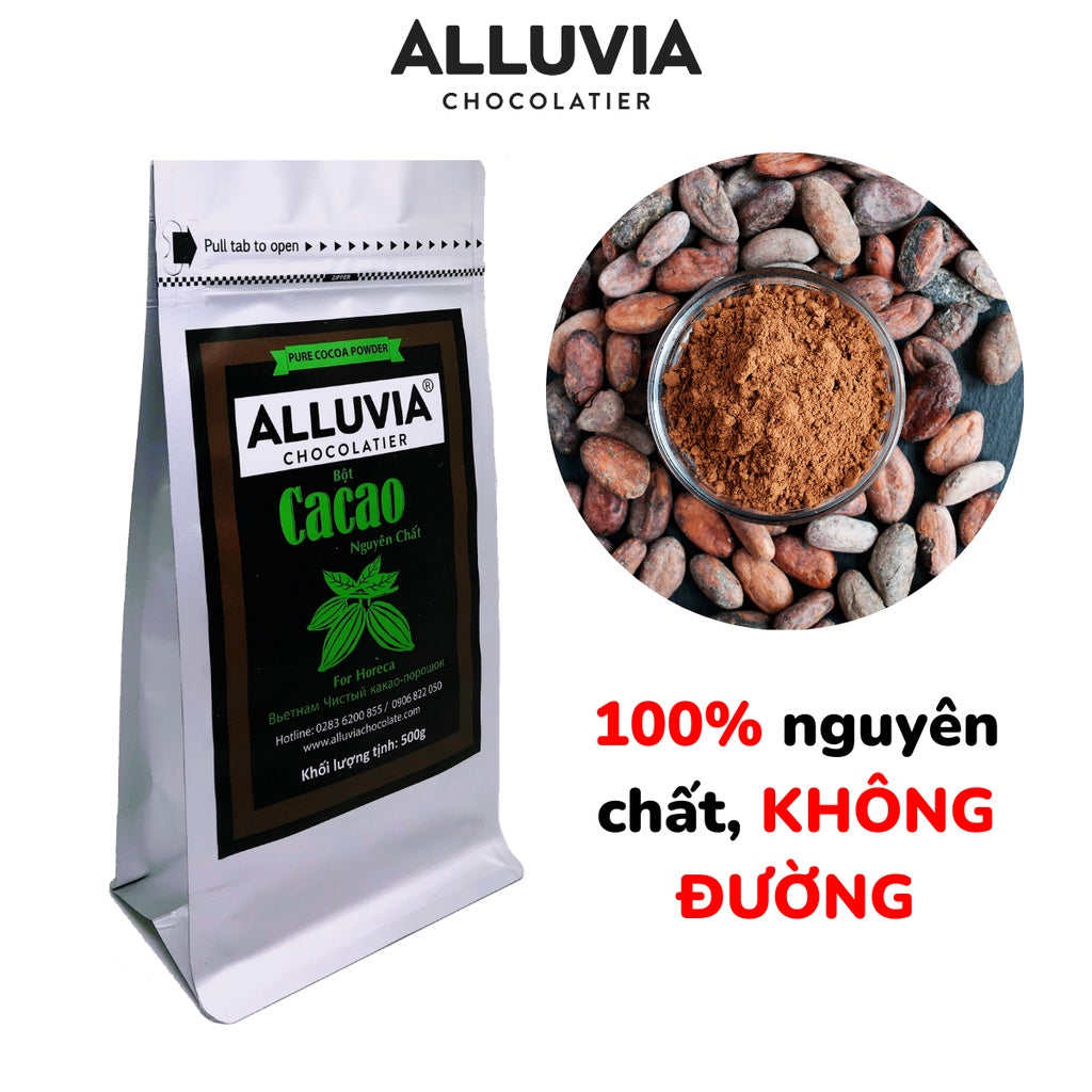 Alluvia Chocolate 100% unsweetened pure cocoa powder in large packs suitable for cafes