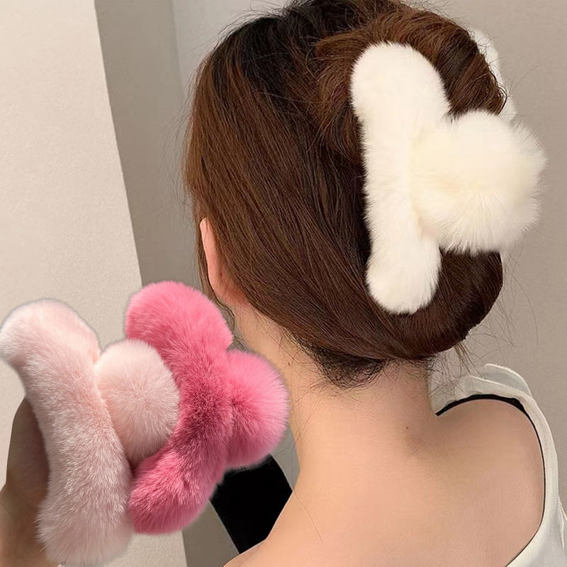 もこもこのヘアクリップ