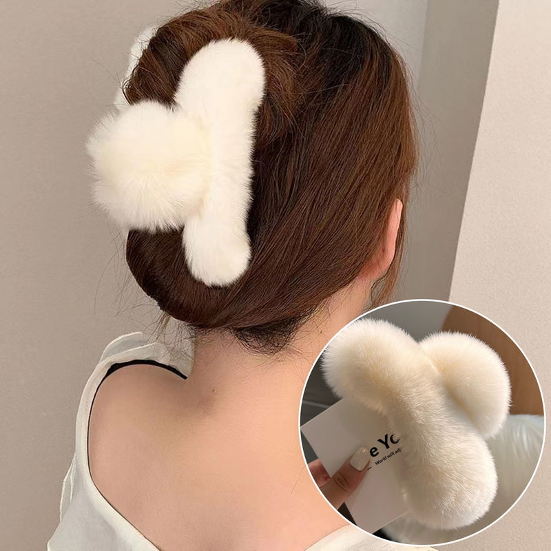 もこもこのヘアクリップ