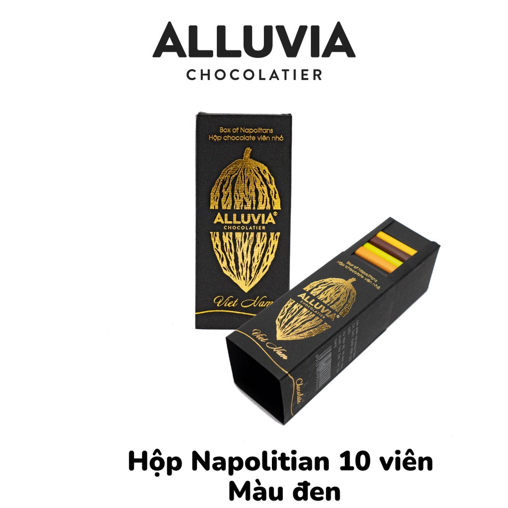 Napolitian box of 10 pieces of pure dark chocolate and milk chocolate Alluvia Chocolate | You can choose any flavor