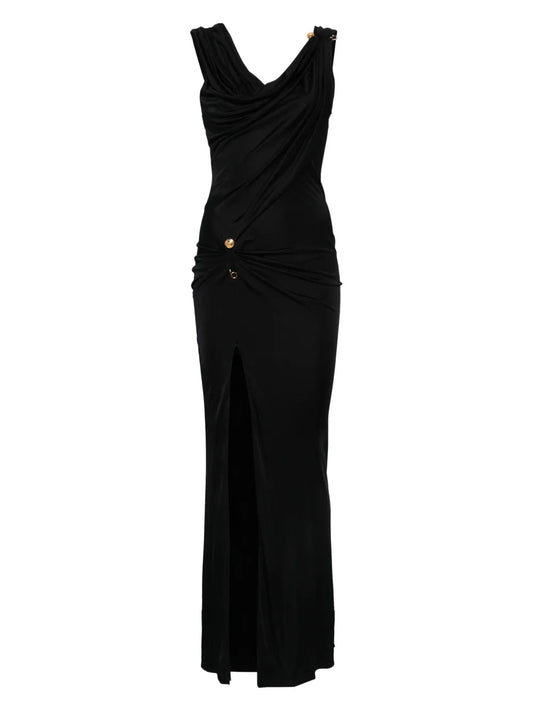 Versace ヴェルサーチの非対称ネックラインドレス - Image 1