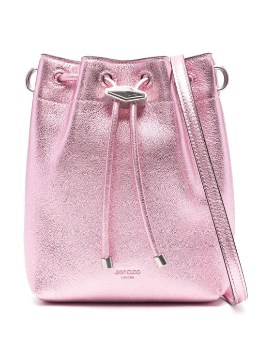 Jimmy ジミーチューボンボンメタリックレザーミニバケットバッグ - Image 1