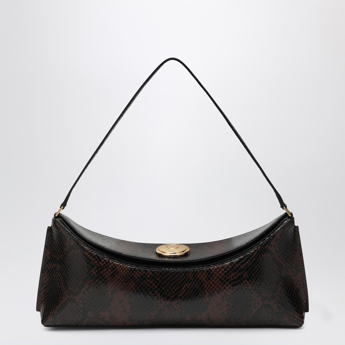 Jacquemus Jacquemus Embossed Python Effect Leather Ovalo Clutch - Image 1
