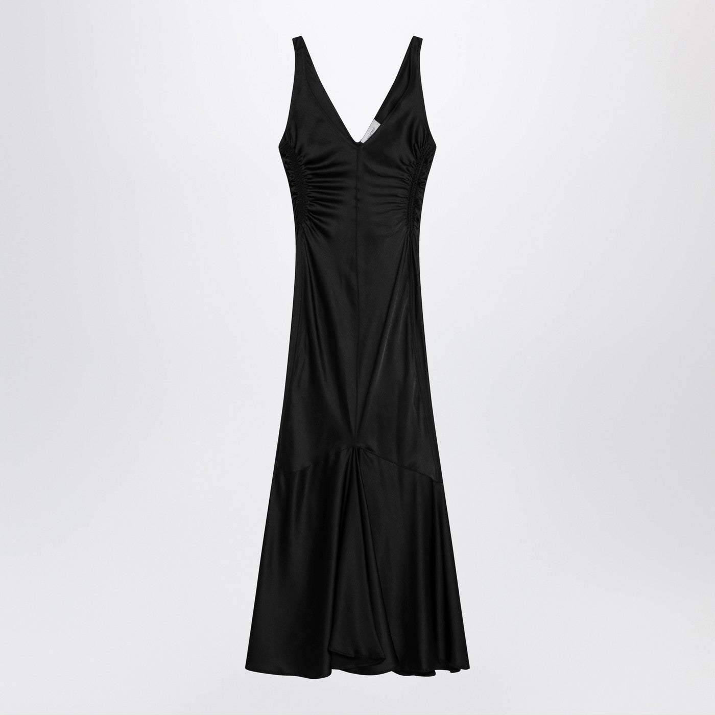 Sportmax サテンのスポーツマックスロングブラックドレス - Image 1