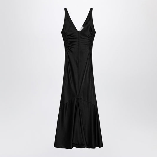Sportmax サテンのスポーツマックスロングブラックドレス - Image 1