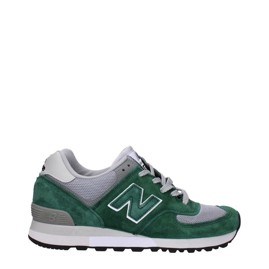 Designer Brand 女性を走るニューバランススニーカー布地緑/灰色 - Image 1