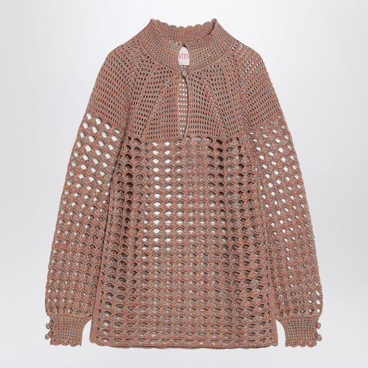 Valentino リネンブレンドのバレンティーノオープンワークセーター - Image 1