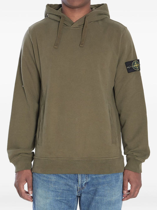 Stone Stone Island Logo Cotton Hoodie - Image 1