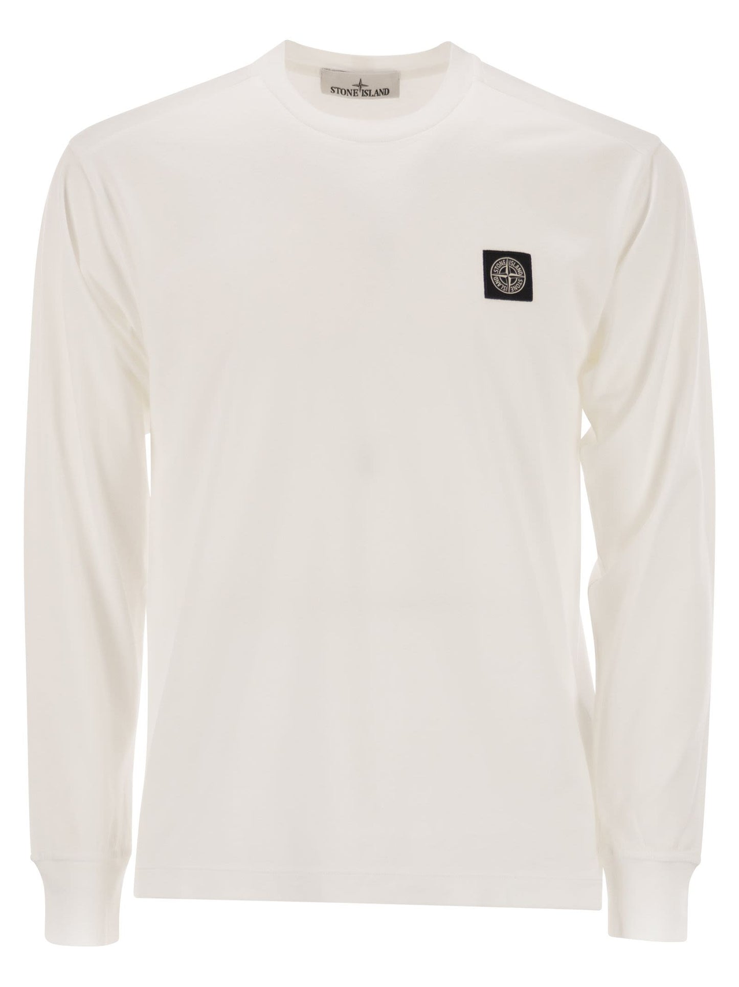 Stone Stone Island コンパスパッチ付き長袖スリムフィット T シャツ - Image 1