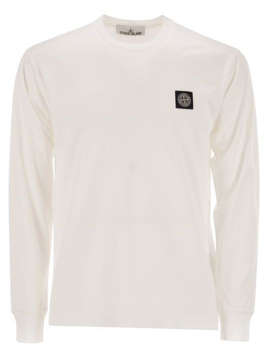 Stone Stone Island コンパスパッチ付き長袖スリムフィット T シャツ - Image 1