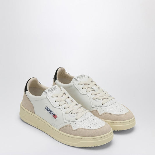 Autry ホワイト/ブラックレザーとスエードのオートリーメダリストトレーナー - Image 1