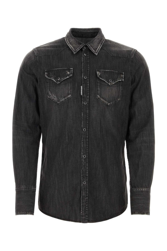 Dsquared2 Dsquared Black Denim Western Shirt - Image 1