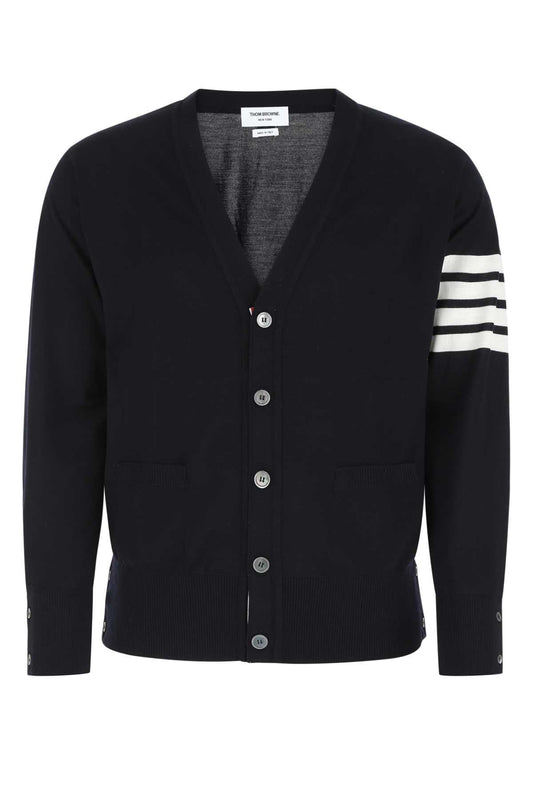 Thom Thom Browne ミッドナイトブルー ウール カーディガン - Image 1