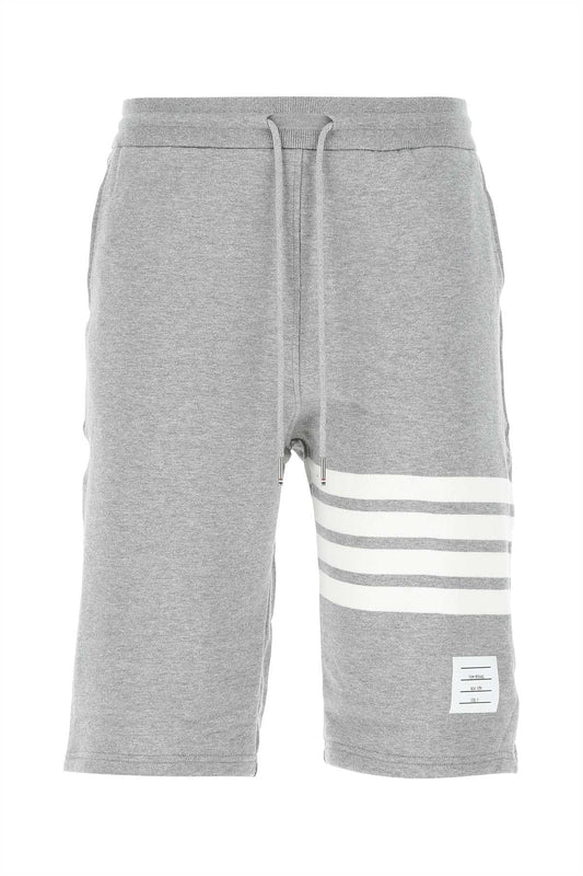 Thom Thom Browne Melange Grey Cotton Bermuda Shorts - Image 1