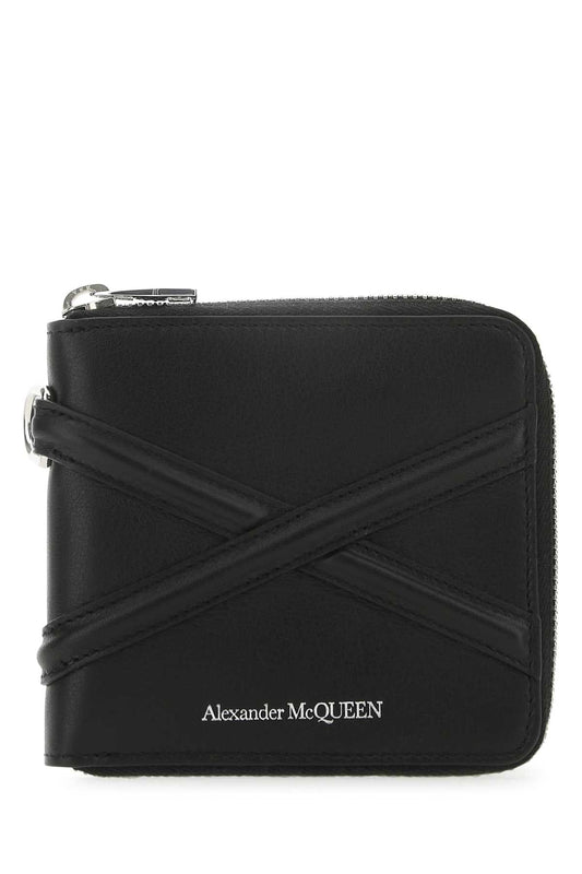 Alexander アレクサンダーマックイーンブラックレザーウォレット - Image 1