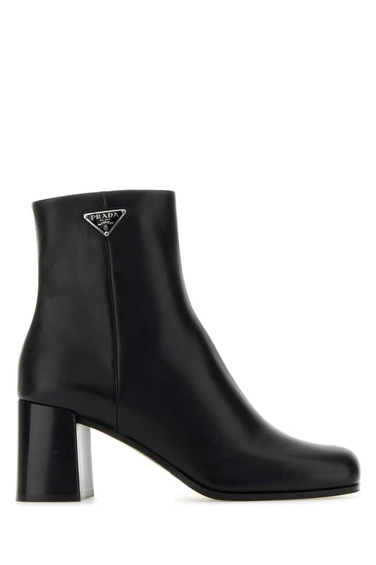 Prada プラダブラックレザーアンクルブーツ - Image 1