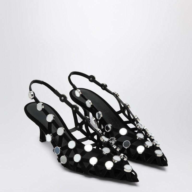 The Attico Black Grid Slingback - Image 1