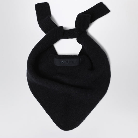 Jacquemus Jacquemus Black Scarf With Grosgrain Logo - Image 1
