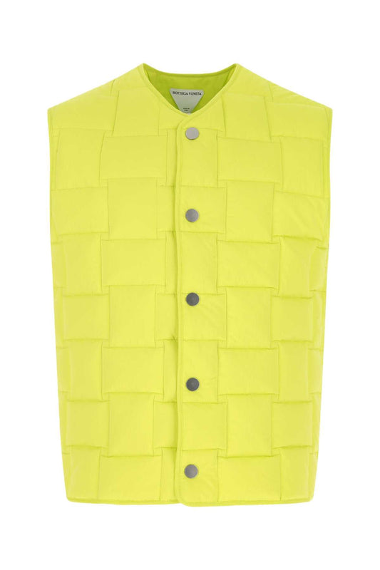 Bottega Bottega Veneta Fluo Yellow Nylon Padded Vest - Image 1