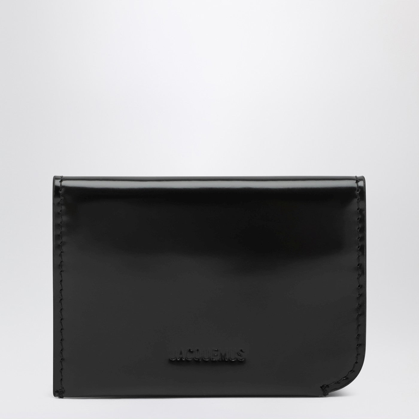 Jacquemus Jacquemus Black Curved Leather Cardholder - Image 1