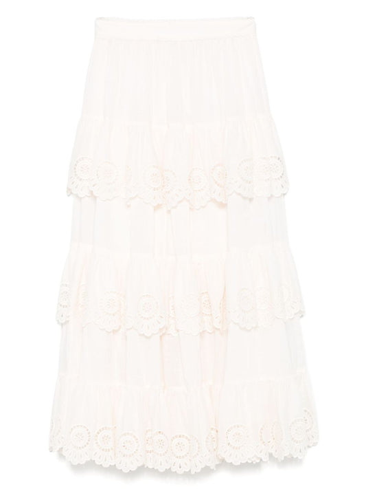 Zimmermann Zimmermann Lucky Embroidered Midi Skirt - Image 1
