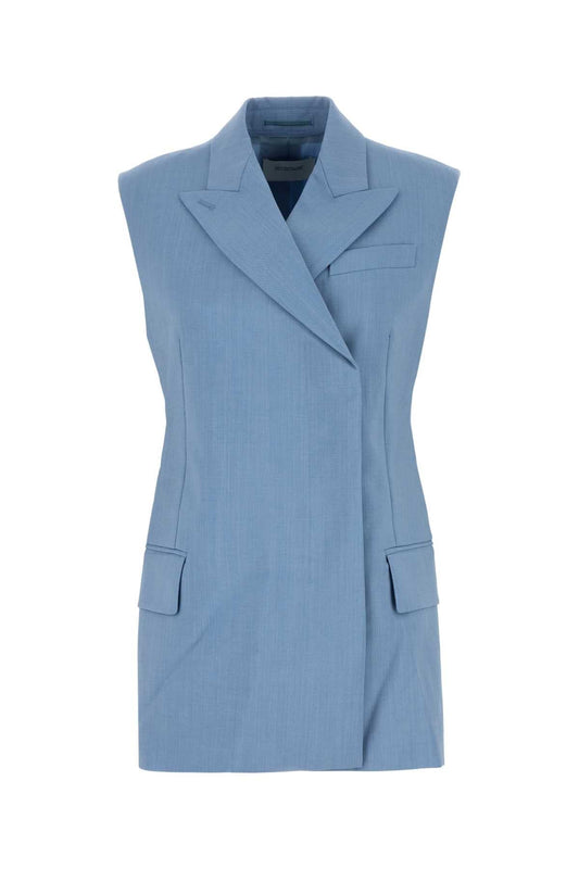 Sportmax SportMaxライトブルーウールブレンドILEXベスト - Image 1