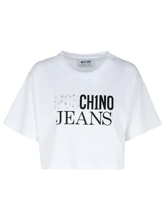 Moschino モスキーノジーンズホワイトコットンTシャツ - Image 1