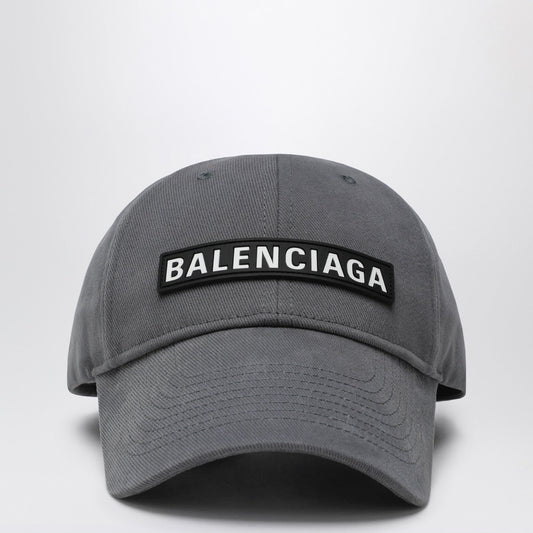 Balenciaga バレンシアガ グレー コットン パッチ ベースボール キャップ - Image 1