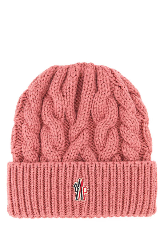Moncler モンクラーグレノーブルダークピンクウールビーニーハット - Image 1