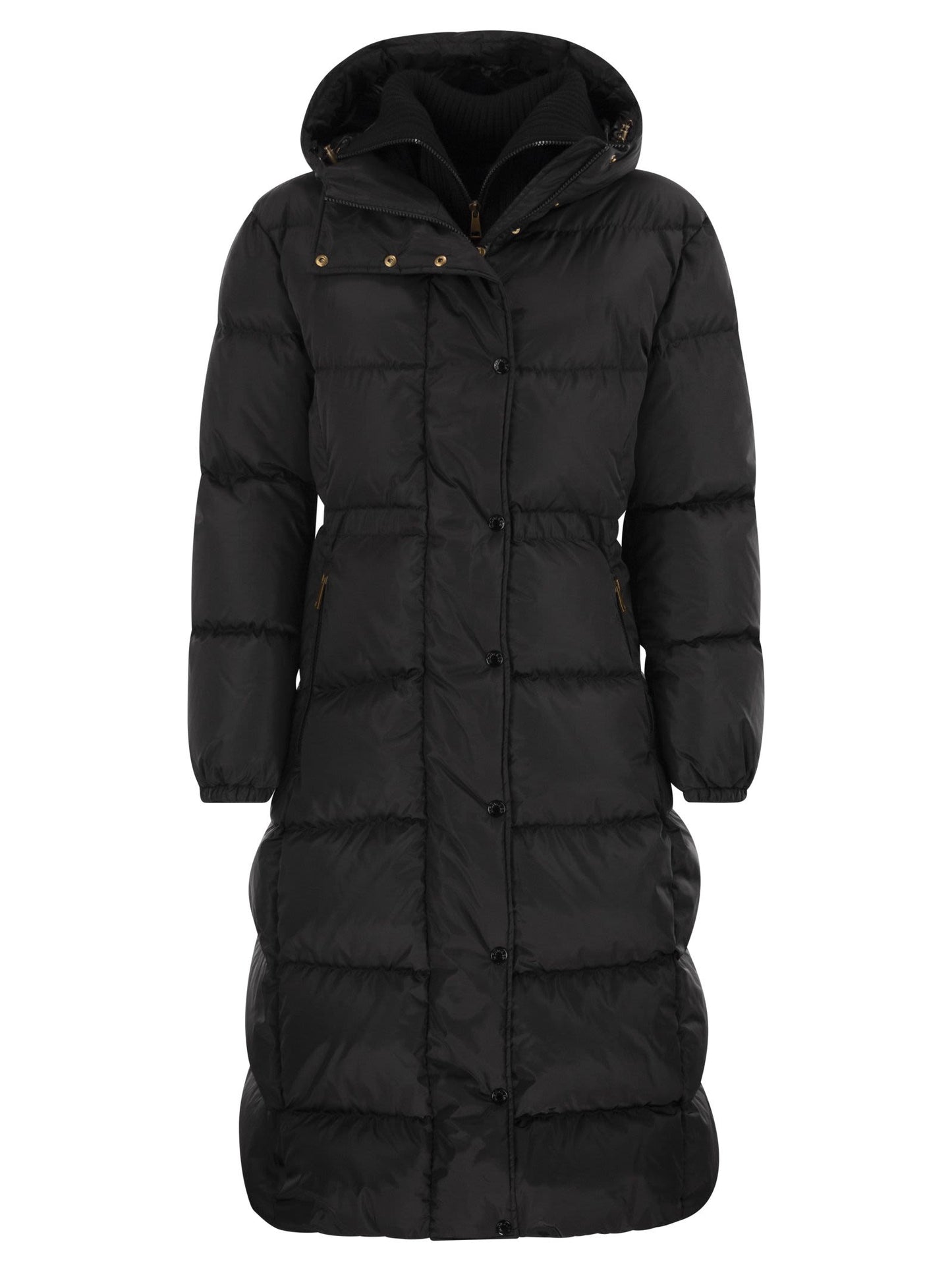 Moncler モンクラーチャマーフードとウールのトリムとロングダウンジャケット - Image 1