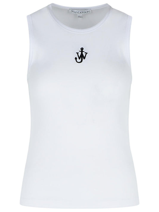 J Jw Anderson 'Anchor' White Cotton Tank Top - Image 1