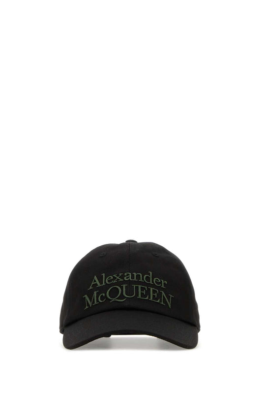 Alexander アレクサンダーマックイーンブラックコットン野球帽 - Image 1