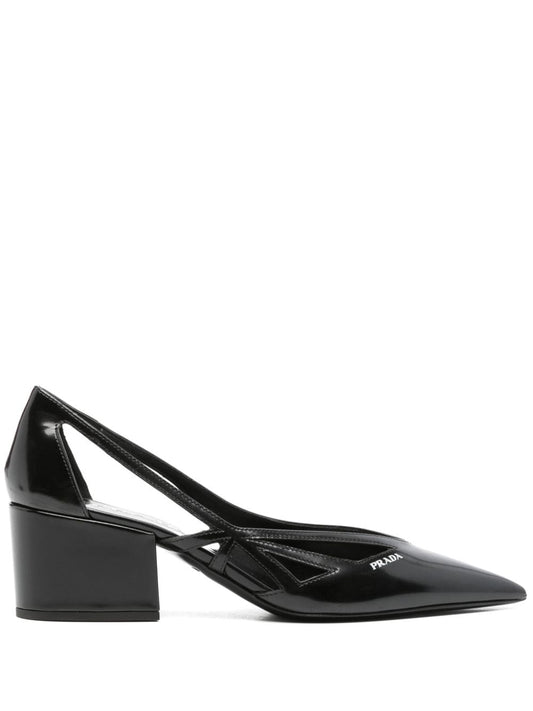 Prada プラダレザーカットアウトポンプ - Image 1