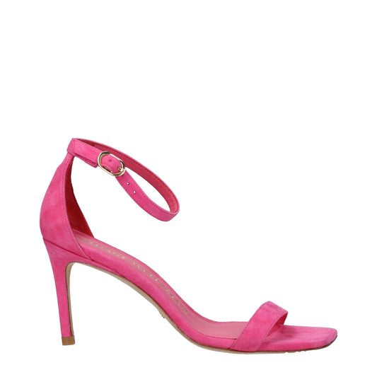Stuart Stuart Weitzman Sandals NunakedCurve Womens Suede Fuxia - Image 1
