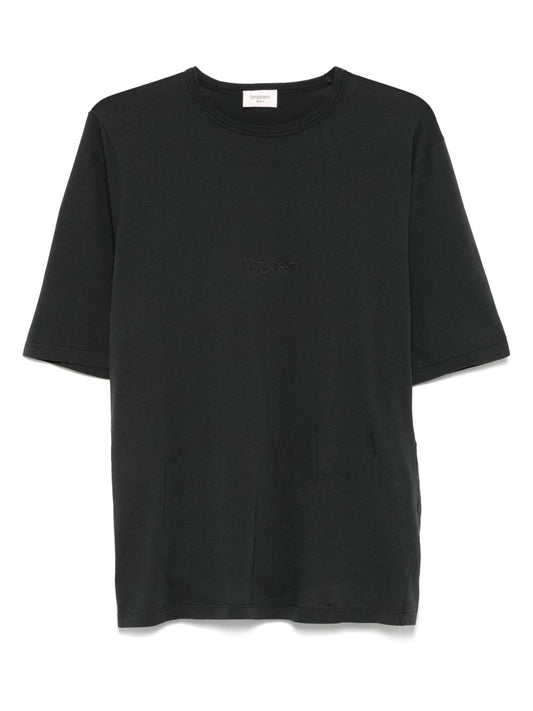 Saint セントローランロゴコットンTシャツ - Image 1
