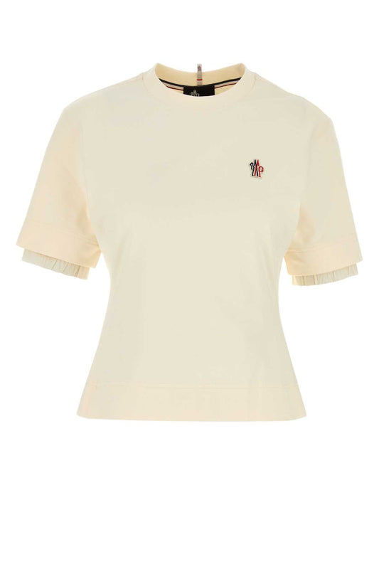 Moncler モンクラーグレノーブルアイボリーストレッチコットンTシャツ - Image 1