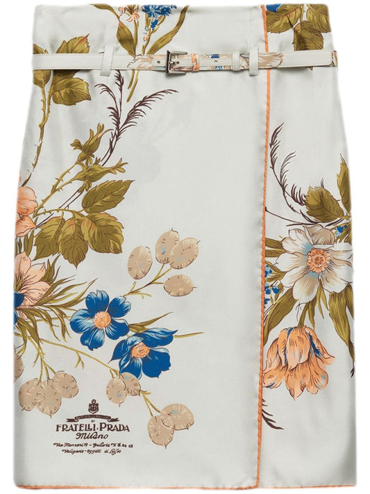 Prada プラダシルクツイルプリントスカート - Image 1