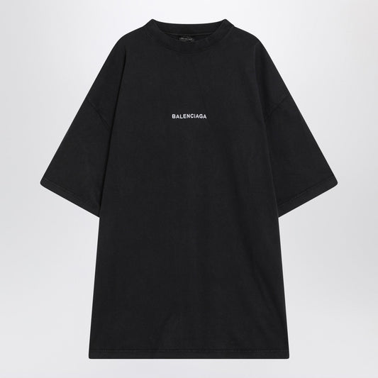 Balenciaga バレンシアガは、黒いドライフリースのユニフォームマーチTシャツをフェードしました - Image 1