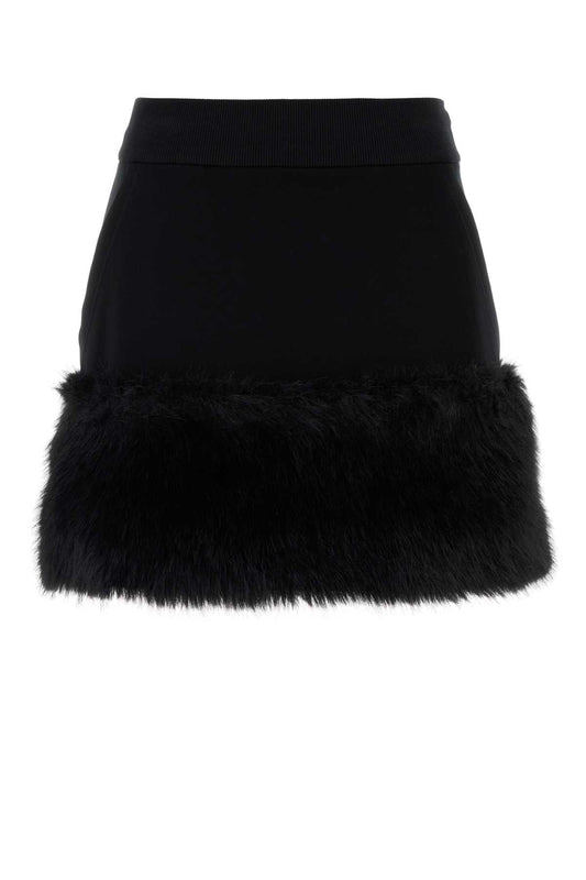 Prada プラダブラックコットンブレンドミニスカート - Image 1