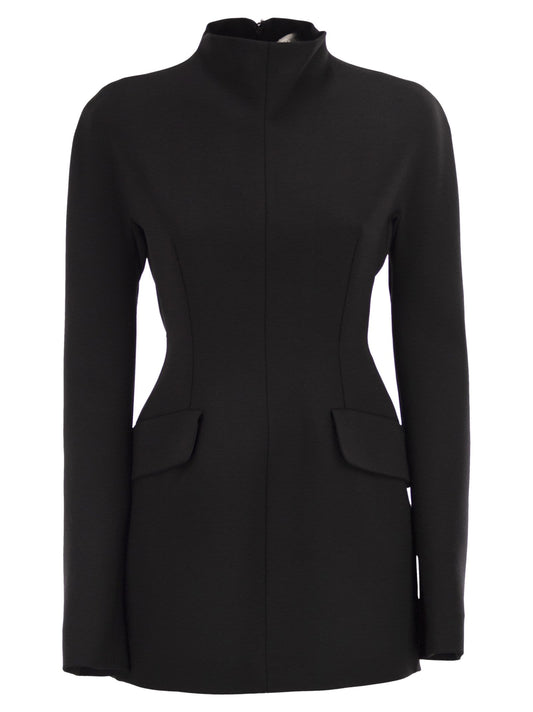 Sportmax SportMax Tefriteショートストレッチウールドレス - Image 1