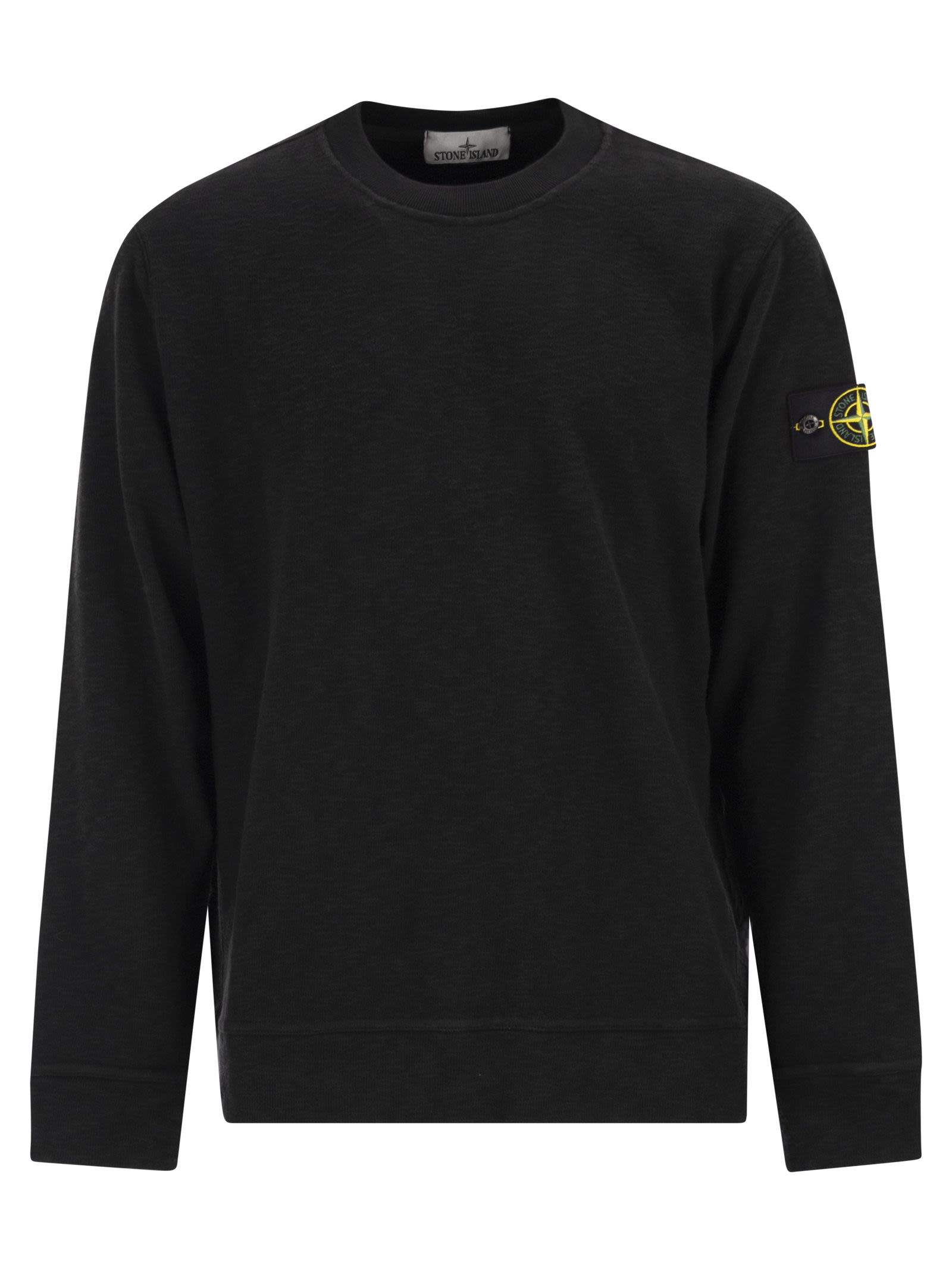 Stone Stone Island Stone Island Crewneck Sweatshirt With Badge - Image 1
