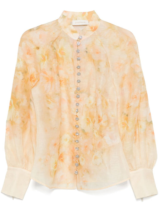 Zimmermann Zimmermann Crushプリントリネンシャツ - Image 1