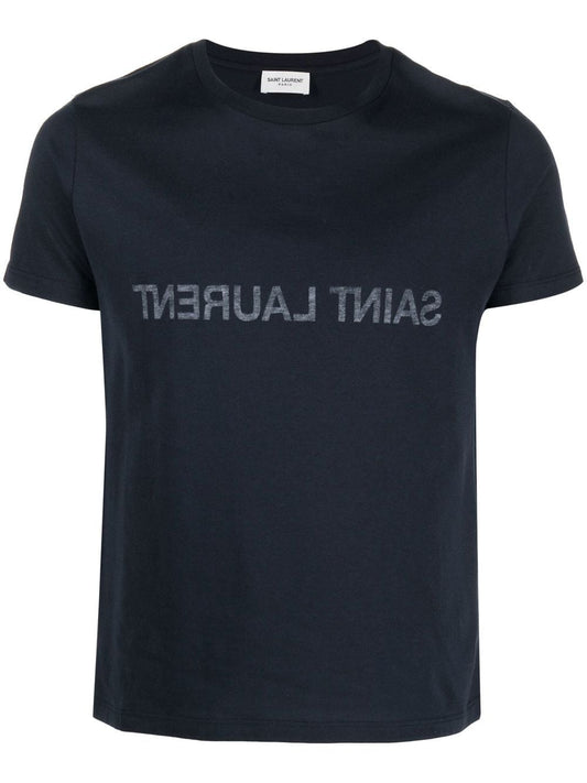 Saint セントローランロゴコットンTシャツ - Image 1