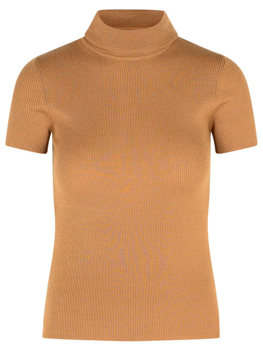 Max Max Mara 'AFA 1234'キャメルウールヤーンタートルネックセーター - Image 1