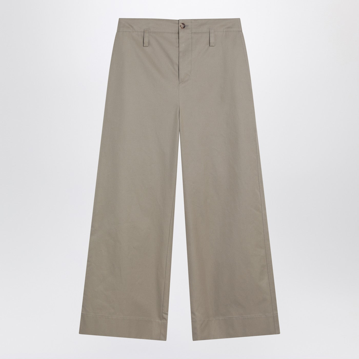 Alexander アレクサンダーMCクイーンベージュコットンガバルディンチノパンツ - Image 1